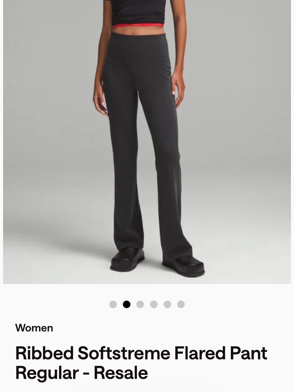 lululemon athletica Ribbed Softstreme Flared Pants — Black